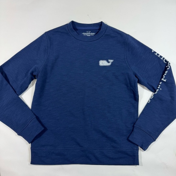 Vineyard Vines Whale Crewneck Sweatshirt Blue - Picture 1 of 7